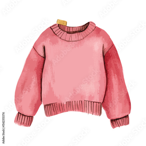 watercolor illustration of Sweater one color solid isolated