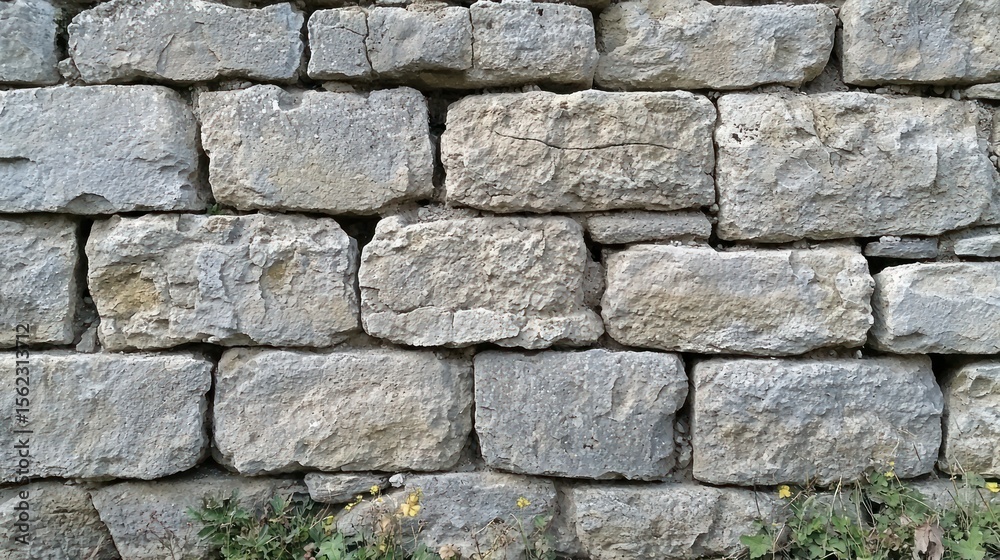 Rough stone wall, rectangular blocks Rough stone wall, rectangular blocks