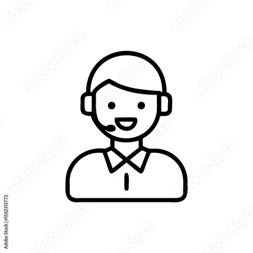 A customer service representative with headset smiling face support help