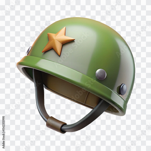 3D Combat Helmet Icon | Tactical Military Headgear, Safety Protection Symbol