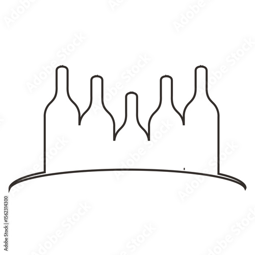 wine bottle Icon line