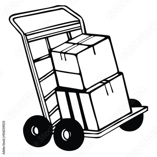 hand truck with a box