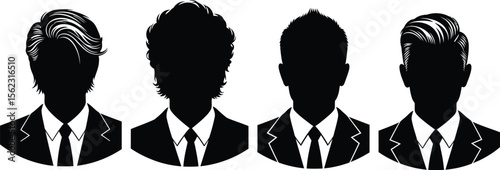 Professional men silhouettes vector set for business and fashion design use