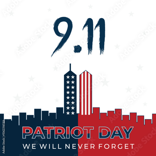 Patriot Day September 11th with abstract New York City background