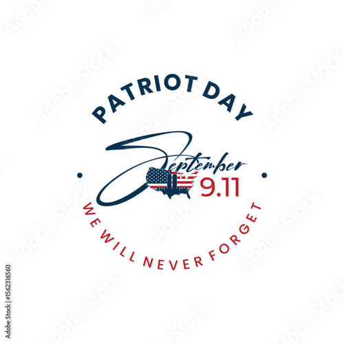 America flag isolated America map for celebrate Patriot Day background