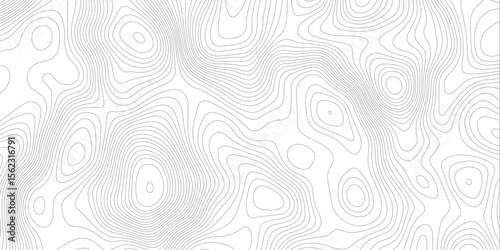 Abstract topographic map with thin black contour lines   white background, illustrating elevation changes across the terrain. and modern design