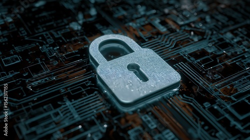 Cybersecurity Lock Protecting Data in the Digital Age