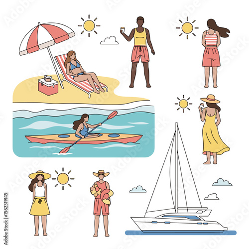 Summer Vacation Activities: Beach Relaxation, Kayaking, and Sailing