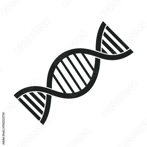 Genetic Helix DNA Structure Silhouette