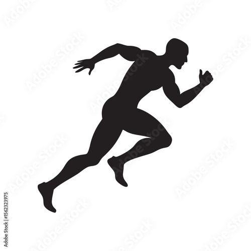 Athlete Sprinting With Speed Silhouette