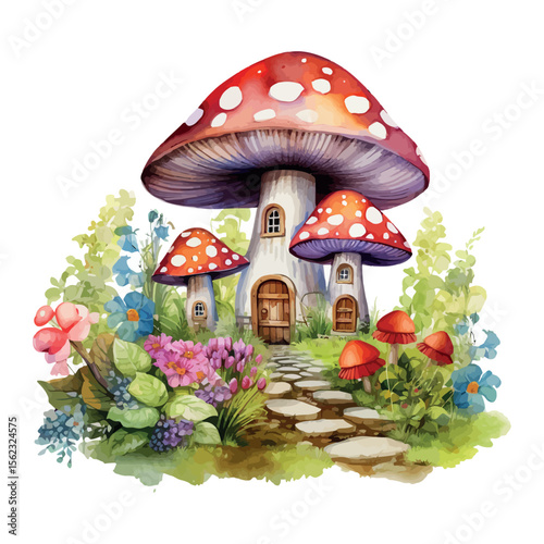 Forest and grass host various fungi, including different types of mushrooms