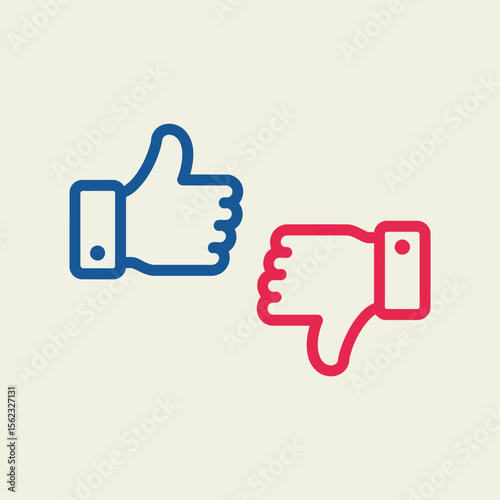 Thumbs Up and Thumbs Down Icons Feedback Symbols