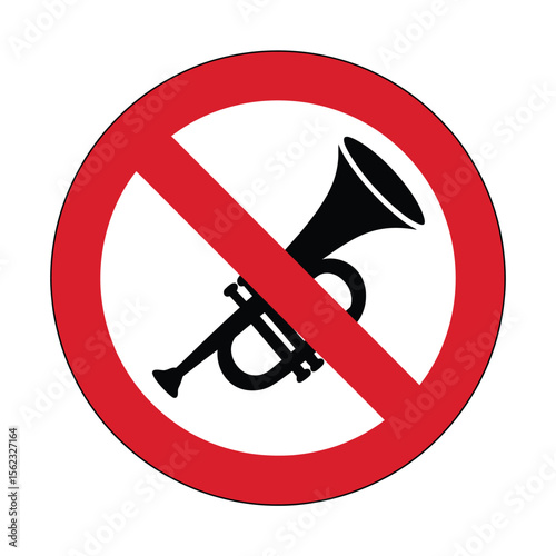 Prohibited Instrument Sign Trumpet Noisy Music