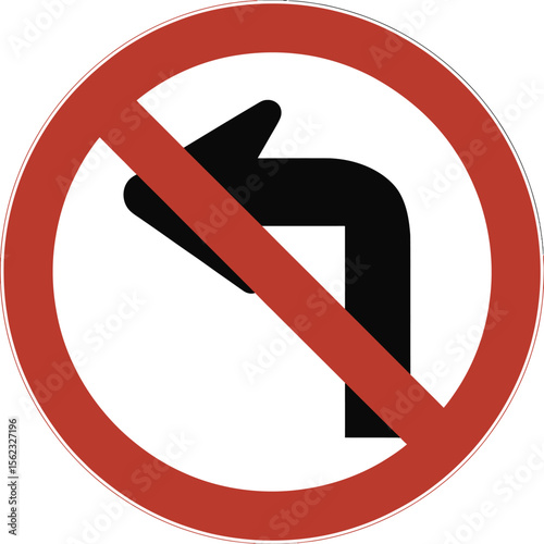 No Left Turn Road Sign Prohibition