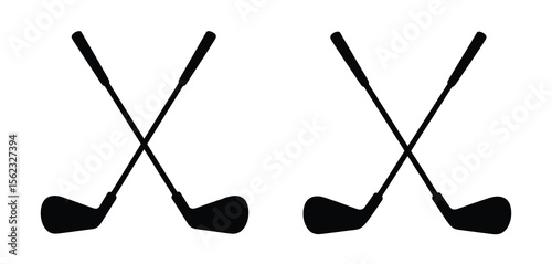 Two Golf Clubs Crossed Silhouette