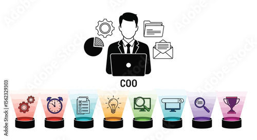 Chief operating officer coo duties and responsibilities illustration vector