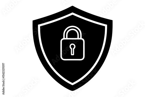 Padlock Shield Icon – Cybersecurity Symbol for Data Protection and Online Safety