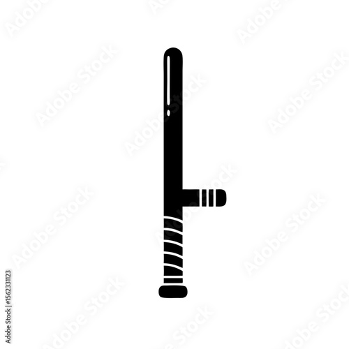 vector icon of black police baton