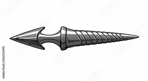 illustration of a metal crossbow arrow tip
