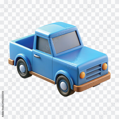 3D Pickup Truck Icon | Utility Transport Vehicle, Cargo Hauling Symbol