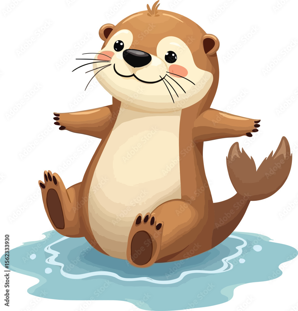Naklejka premium Cute cartoon a illustrator vector Sea otter
