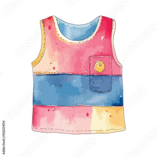watercolor illustration of Tank Top isolated