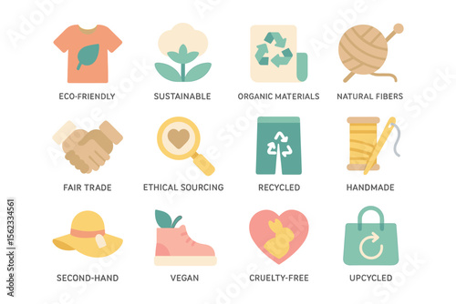 Eco-friendly icons set vector illustration: sustainable design for posters and cards