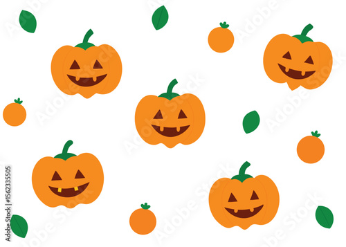 halloween pumpkins seamless pattern