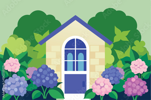 house with flowers