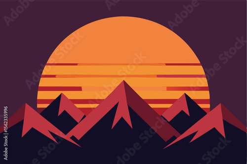 vector illustration of mountain landscape