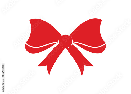 red bow on white background