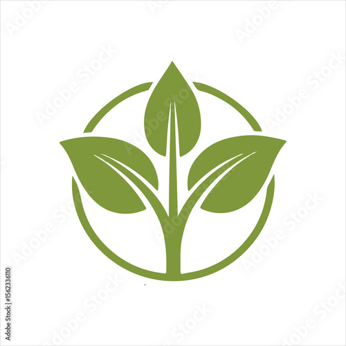 Green Leaf Eco Symbol – Organic Nature Emblem Design