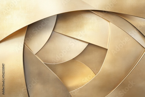 Layered metallic gold abstract design