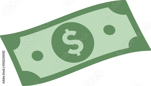 green stylized illustration of a dollar bill