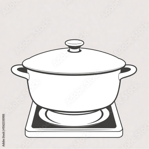 A ceramic casserole dish on a hob