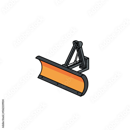 Snow plow blade attachment for vehicles in vector icon design