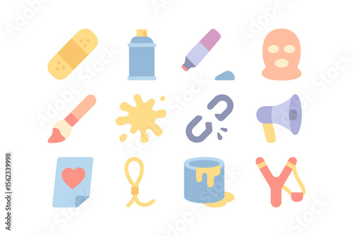 Creative art and diy tools vector illustration - flat style design for print and web