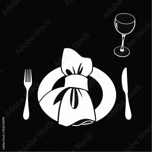 A linen napkin ring on a dinner setting