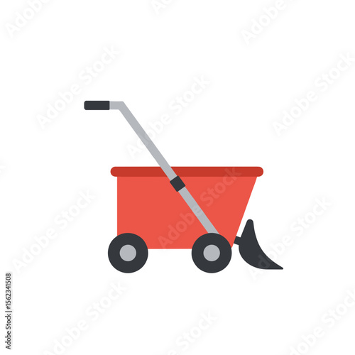 Sidewalk snow shovel cart in vector icon design