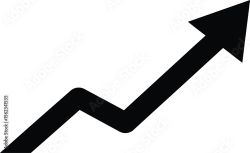 A black upward trending arrow, symbolizing growth and progress