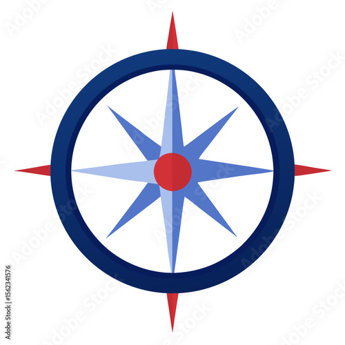 red and silver compass