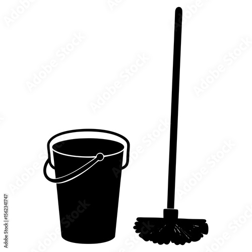 bucket with mop