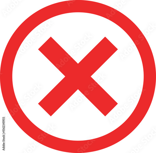A red cross inside a red circle, is a clear symbol of cancellation