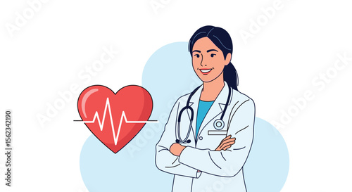 The doctor and her patient's healthy heart monitoring care