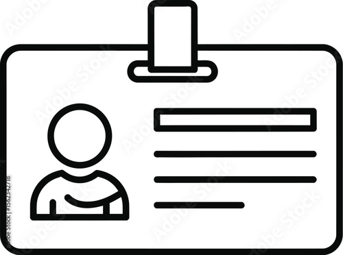 Id card badge vector identification employee pass access outline icon design