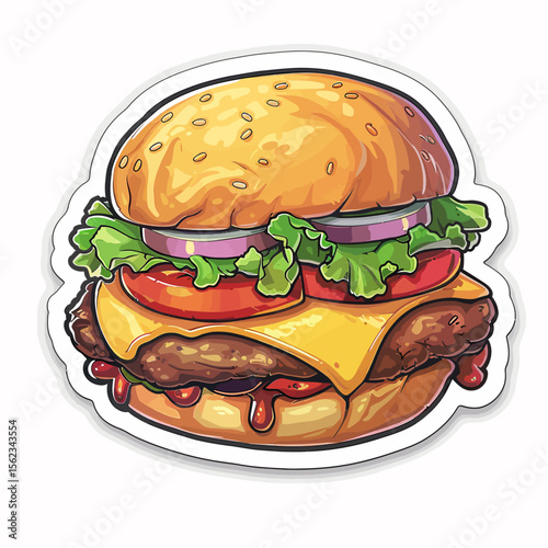 A very tasty hamburger vector illustration