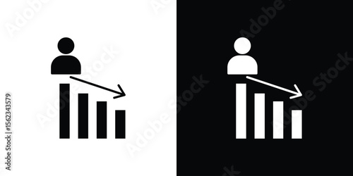 Attrition icon isolated silhouette on white background. Vector illustration.