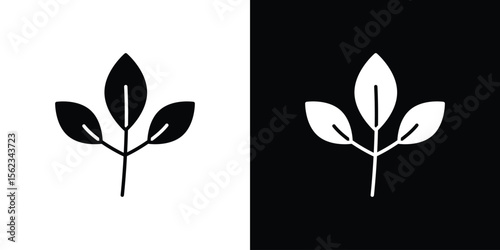 Basil icon isolated silhouette on white background. Vector illustration.
