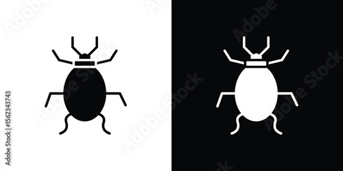 Bedbug icon isolated silhouette on white background. Vector illustration.