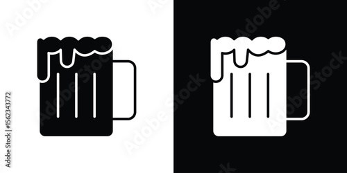 Beer icon isolated silhouette on white background. Vector illustration.
